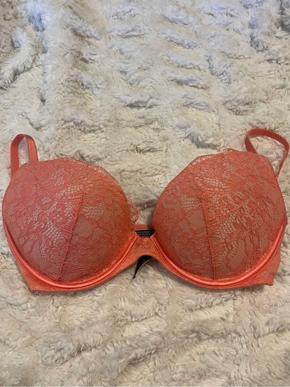 Victoria’s Secret Vexy Sexy Lace Push-Up Bra in Coral